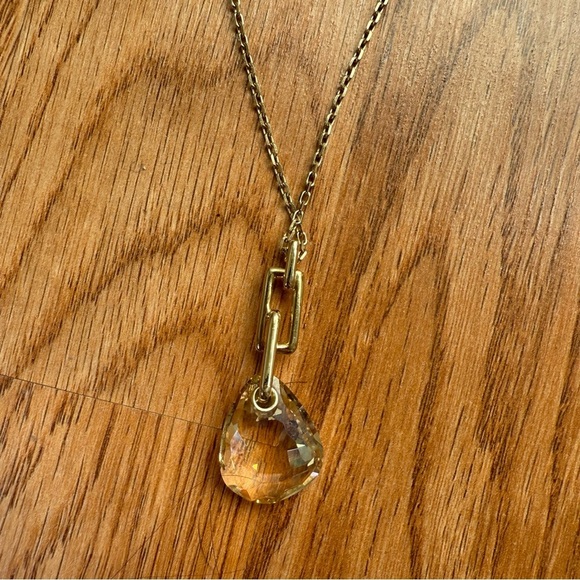 SWAROVSKI Parallele Desert Glow Mini Pendant Necklace Gold Vintage - Picture 3 of 4